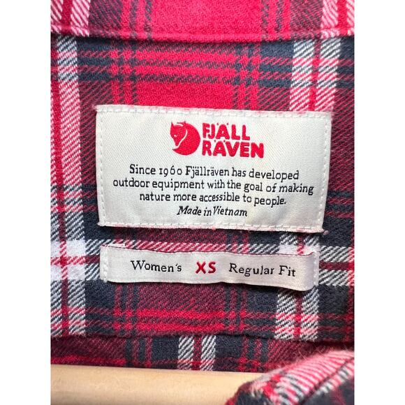 Fjallraven Women's Ovik Flannel Long Sleeve Shirt Deep Red Size X-Small Outdoor - Picture 4 of 16